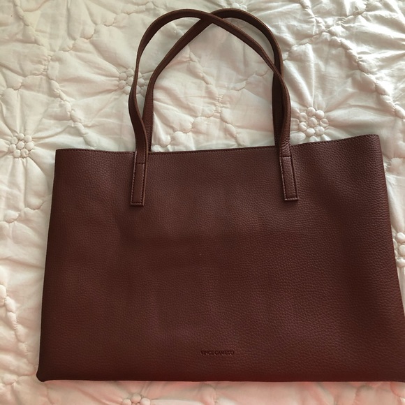 Vince Camuto Career Brown Vegan Leather Tote - Picture 6 of 8